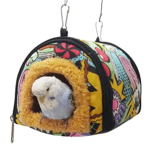Winter Warm Bird Nest Bird House Bed Hammock Toy for Pet Pet Parrot Parakeet Cockatiel Conure Lovebird Parakeet Nest Bird Hammock (Small,Colorful)