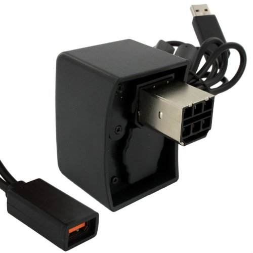 eForBuddy Enhanced Power Saver Transfer Adapter for Xbox 360 Kinect Sensor, Black