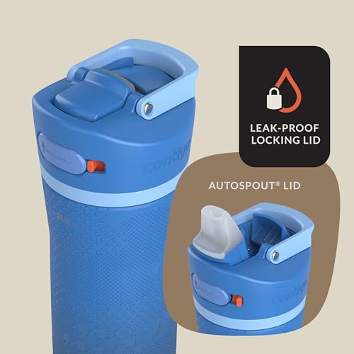 Image of Contigo x Ally Love Ashland Chill 2.0, Stainless Steel, Spill Proof Water Bottle with AutoPop Easy Lean Lid, BPA Free, 24oz, Stellar Jay