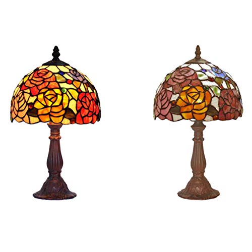 Veilleuse de nuit rose E27 pour chambre coucher lampe de table Tiffany créative - 7