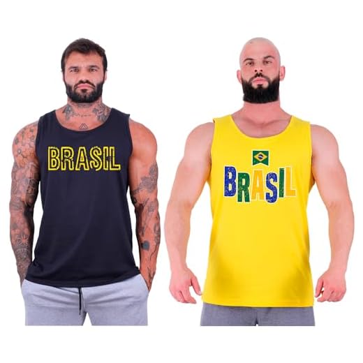 Kit 2 Regatas Clássicas Tradicional Masculina MXD Conceito Algodão Casual e Academia Brasil (P, Opção 04)