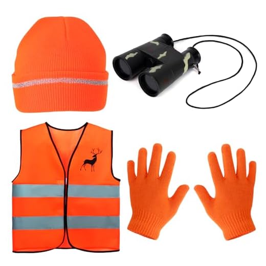 Yewong Kids Blaze Orange Hunting Costume Set Reflective Hunting Safety Vests and Beanie Set for Boys Girls Outdoor Hunting Hiking
