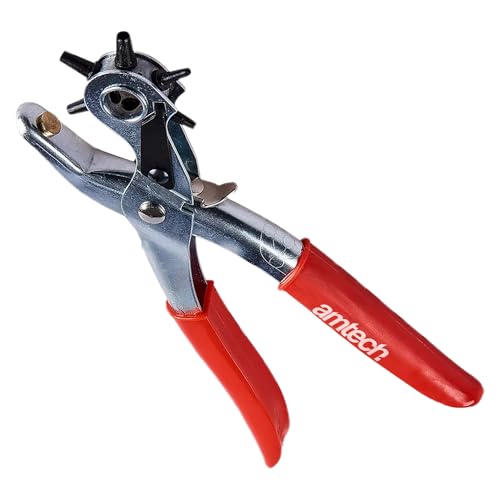 Image of Event Decor Shop Revolving Leather Hole Punch Tool – Heavy Duty Craft Punch Plier with 6 Hole Sizes for Belts, Shoes, Straps & Fabrics
