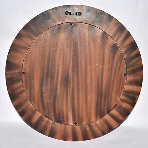 Image of 15 inch Sea Shell Wood Crafted Wall Mount Round Mirror for Wall - Rustic Accent Mirror for Bathroom - Entry - Dining Room - Living Room - Gift (15 inch x 15 inch, Antique)