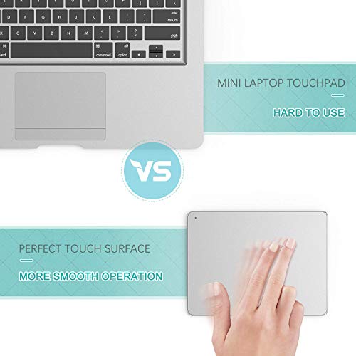VssoPlor Trackpad, High Precision Touchpad for PC, Ultra Slim Portable Aluminum USB Wired Trackpad Mouse with Multi-Touch Navigation for Windows 7/10 Laptop Notebook Desktop Computer, White Silver