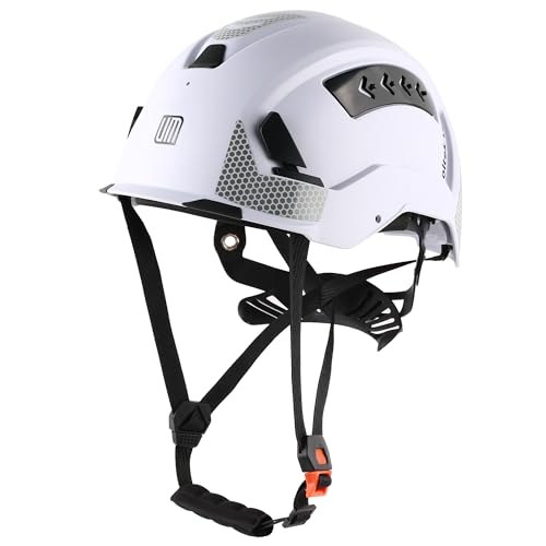 UM ULTRAMAXX ANSI Certified Type II Hard Hats Class C Safety Helmet with EPS Foam Suspension - Adjustable Ratchet for Construction Industrial Work (White)