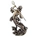 Top Collection Poseidon Holding Trident Statue- Greek God of the Sea, Earthquakes, and Horses Sculpture in Premium Cold Cast Bronze - 11-Inch Collectible Roman Neptune Figurine