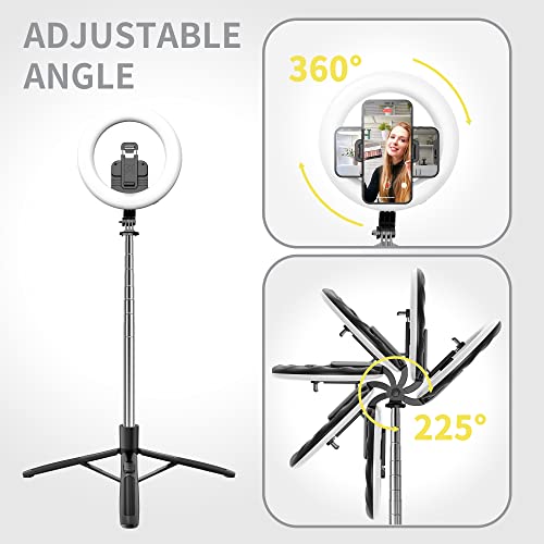 8" Selfie Ring Light With 66" Extendable Tripod Stand & Phone Holder, Portable Unplugged Dimmable Led Ringlight For Live Stream/Makeup/Tiktok/Youtube Video, Compatible With Iphone & Android #TOP3