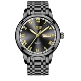 LIGE Orologio da polso da uomo, orologio analogico al quarzo, orologio da uomo con calendario, cinturino in acciaio inox 3 ATM, impermeabile, lancette luminose, bellissimi regali, affari all'aperto