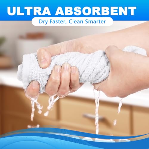 Image of Washcloths Set, 6-Pack Cotton Wash Cloths, 12x12 Inch, White | Highly Absorbent and Soft Feel Fingertip Towels, Machine Washable Washcloths for Bathroom, Gym, Hotel, Spa and Kitchen