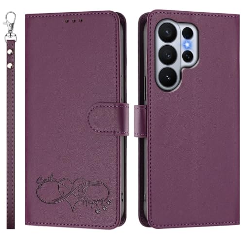 Étui Samsung Galaxy A55 5G violet en cuir à rabat magnétique