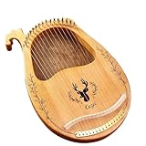 Lap Harp 16 21 24 Strings Lyre Harp Mahogany Wood Piano Stringed Musical Instrument With Tuning Wrench Spare for Beginners(16 Strings Wood-1)