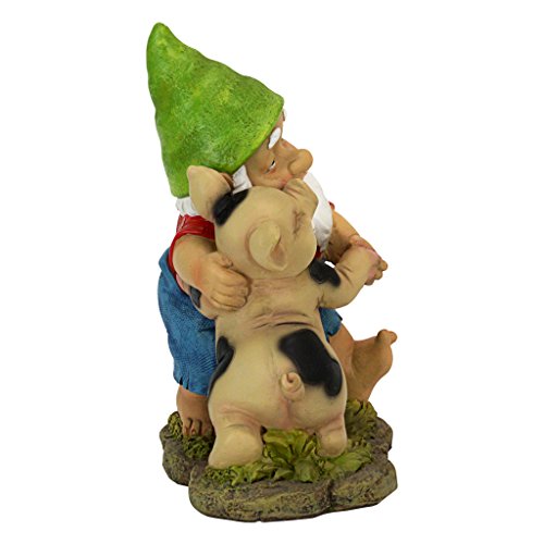 Design Toscano Garden Gnome Statue - Happy As A Pig In Slop Garden Gnome - Lawn Gnome #TOP1