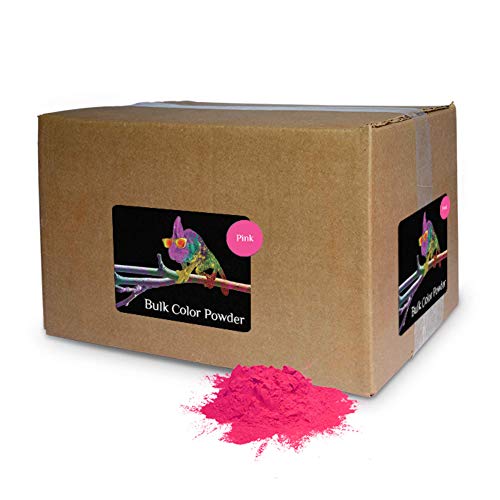 Chameleon Colors Bulk Color Powder, Pink Holi Colored Chalk, 25 Pounds