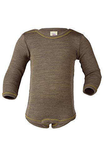 Engel Bodysuit Merino Wool Silk Baby Kids Body top Shirt Organic 70 9030 (3-6 Months, Walnut)