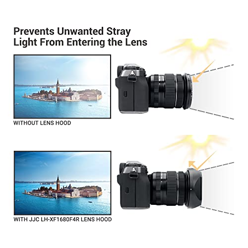 Image of JJC Metal Square Lens Hood Shade for Fujifilm XF 16-80mm f /4 R OIS WR Lens | for Fuji X-T5 X-T4 X-S10 X-T3 X-T2 X-H2 Camera with 16-80mm Kit Lens, for XF 16-55mm F2.8 R LM WR II Lens, No Vignetting
