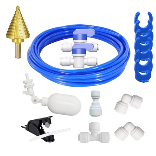 Coffee Maker AutoFill Kit Filtered Water Auto Refill DIY Kit Coffee Machine Water Line Kit Direct Water Line Plumbing Kit with Float Valve For Single-Serve Brewers