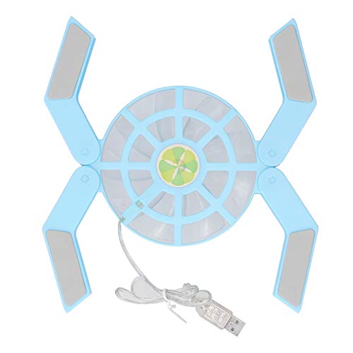 AMONIDA Almohadilla Enfriadora para Computadora Portátil, Ventilador Grande Eficiente, Soporte Plegable USB para una Disipación Efectiva del Calor para Computadoras Portátiles, Color Blanco (Blue)