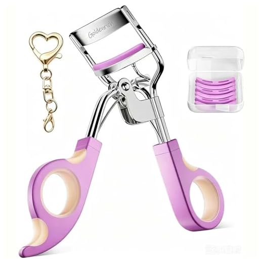 Eyelash Curler with 10 Boxed Replacement Pads & 1 Heart Keychain Charm, Ergonomic Lash Curler with Dual Extra Springs for Long-Lasting Curl, No Pinch No Pull, Ideal for Daily Makeup & Gifting