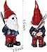 YECRUX Horror Garden Gnome Statue, Gothic Outdoor Decor, Spooky Collectible for Halloween, Valentines Gifts Outdoor Decorations