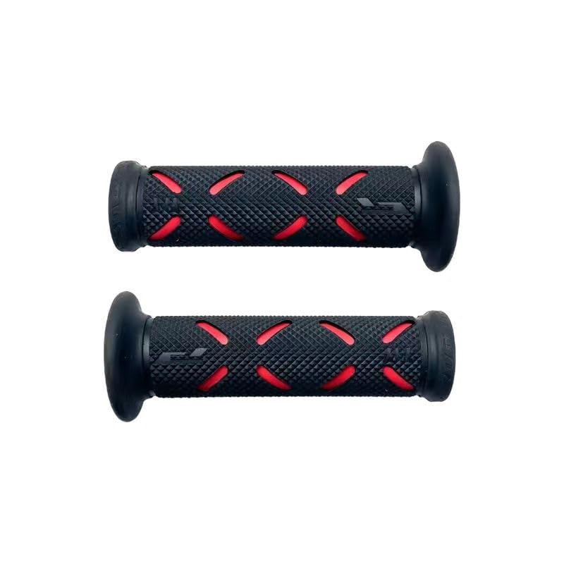 Poignées de guidon de moto anti vibration en caoutchouc TPE noir rouge