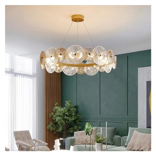 Lustre de plafond en verre LED D40 cm pour salon et salle à manger LWX