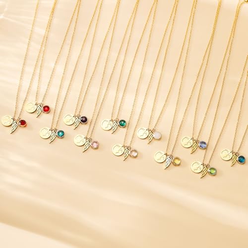 Miscarriage Gifts for Mothers Pregnancy Loss Guardian Angel Pendant Necklace for Women Birth Stone Remember Me Bereavement Gift4