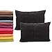 Meishida Juego de 2 Fundas de Cojín 40 x 60 cm Tejido de Chenilla Suave, Fundas Almohada con Cremallera Oculta Decorativa para Sofá y Cama (Negro, 40 x 60 cm)