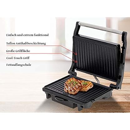 Kontaktgrill | 2.100 Watt | Elektrischer Tischgrill | Elektrischer Grill | Paninigrill | Sandwichtoaster | Anti… – Bild 3
