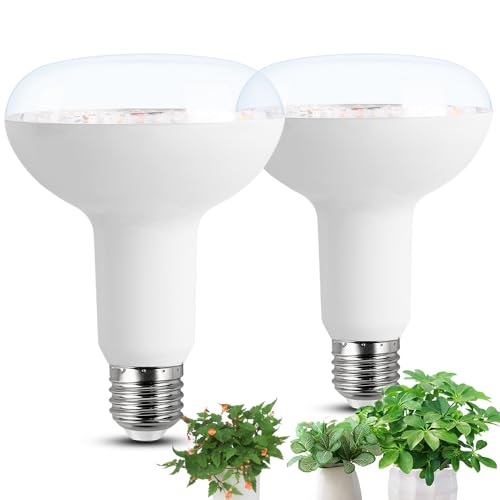 AIMEOKO BR30 LED Pflanzenlampe E27 15W, äquivalent 120W Vollspektrum Wachsen Lampe - E27 Base, Wachsen Licht für Indoor-Pflanzen, Gartenarbeit, Blumen, Gewächshaus- 2 Stück