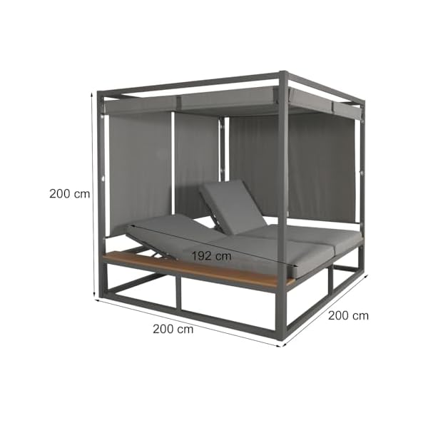 Mendler Lounge-Gartenliege HWC-M63 Aluminium