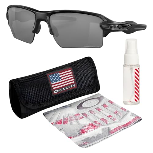 Oakley OO9188 Flak 2.0 Xl Matte Black Frame – Prizm Black Polarized Lens, Polarized Rectangle Shape Sunglasses with Official Eyewear Kit Bundle