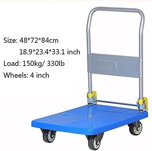 Platform Truck Cart Platform Truck Plastic Assis with High Loading Capacity Foldable Handle for Easy Carry and Storage Hand Trolley Push Cart Dolly