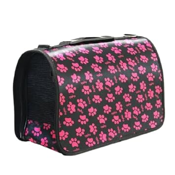 Petlicious & More? Shoulder Hanging Bag Pet Carrier | Dog Carrier | Cat Carrier - Breathable Barrel Printed Sling Outdoor Travelling Bag (Size - Medium, Design - Paw Print)