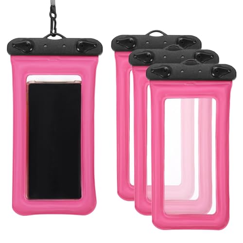 Bolsas impermeables para teléfono PATIKIL flotantes de color rosa para kayak y playa