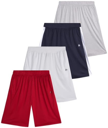 La mejor comparación de Ropa deportiva para Niño disponible en línea. 49 RBX - Pantalones cortos de gimnasio para niños, paquete de 4 pantalones cortos de malla activa, baloncesto, entrenamiento, gimnasio, atletismo, ropa deportiva para niños...