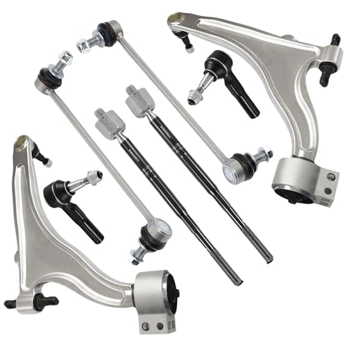 Rockplanet Suspension Front Control Arm Kit Compatible With 2010-2016 Cadillac SRX 8Pcs Front Lower Control Arm, Sway Bar Link Front, Inner & Outer Tie Rod Ends