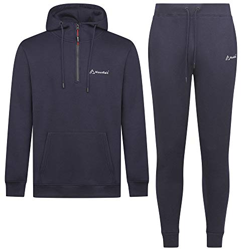 Mountfield Survêtement en polaire pour homme avec poche kangourou et poche avant, bleu marine, L Cover