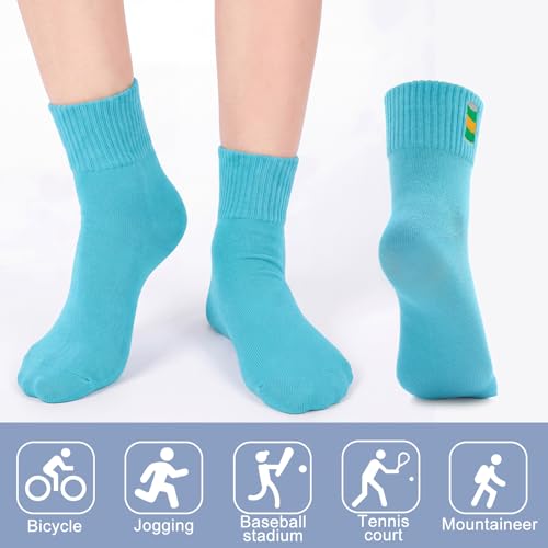 Image of Eurzom 10 Pairs Socks Womens Crew Elastic Ankle Length Cotton Socks Aesthetic Cute Lightweight Low Cut Gifts for Women