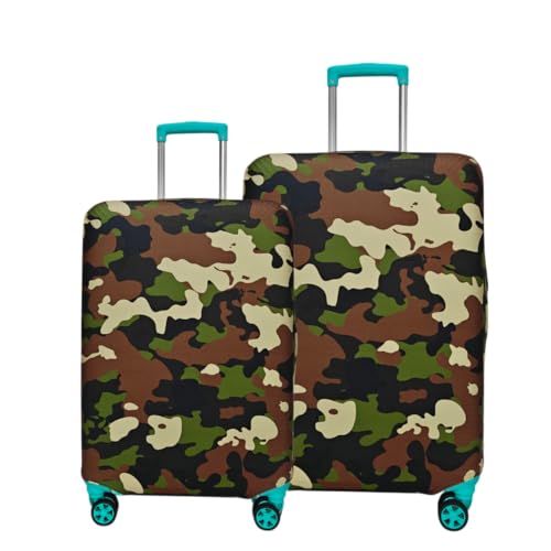 Image of Printed Polyester Suitcase Cover Stretchable Luggage Protector Trolley Bag Cover Travel Accessory (Fougi Brown-S,M)