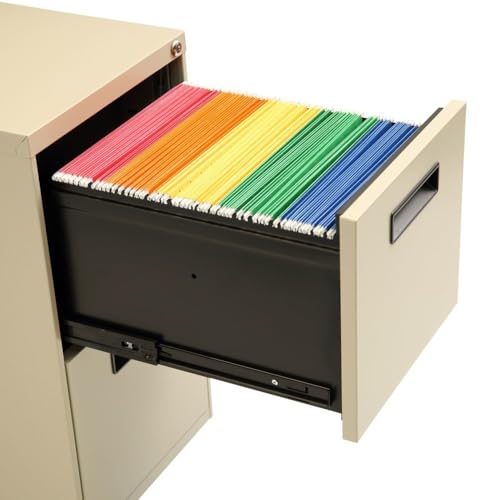 Alera PAFFPY Two-Drawer Metal Pedestal File, 14 7/8w x 19-1/8d x 27-3/4h, Putty by Alera - Image 5