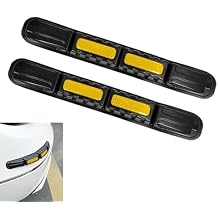 2 PCS Car Bumper Protector Strip, Reflective Anti-collision Protector for Safety Warning, Foldable Waterproof Guard Strip, Self-adhesive Scratch Cover Decorative Film Fluorescence Yellow