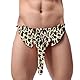 Anzhee Herren String Unterwäsche für Männer Elefantenstil Tanga Mankini Unterhosen 1 Stück Leopard