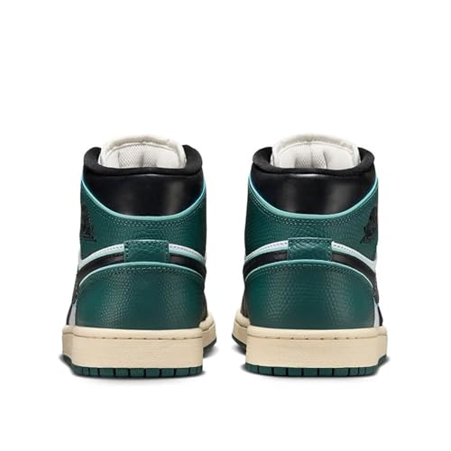 Air Jordan 1 Mid SE Women's Shoes (FQ7818-100, White/Light Dew/Oxidized Green/Black) Size 6.52
