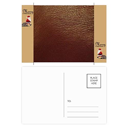 Cartes de remerciement cuir marron Père Noël abstrait pour cadeaux
