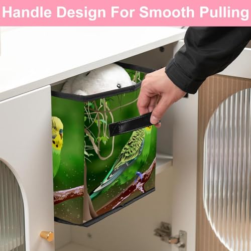Boîte de rangement pliable avec poignées panier cube linge et jouets - 7