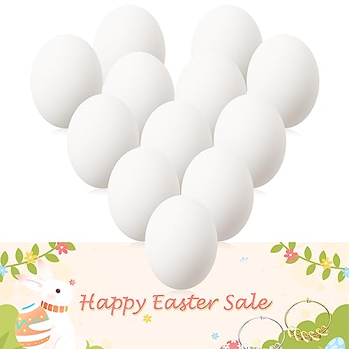 Wooden Easter Eggs, 12 Pcs Unfinished Natural Smooth Paintable Odorless Durable For Adults Party Decorations,Easter Eggs Hunt,Diy Crafts,White #TOP22