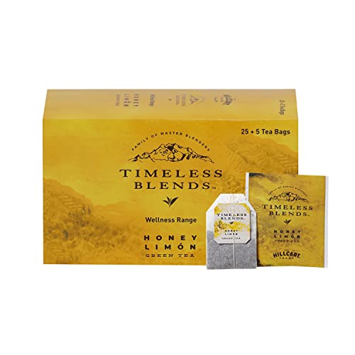 Image of Timeless Blends by The Hillcart Tales Honey Lemon Green Tea Bags 25+5 Pieces, Premium Green Tea Leaves With Organic Detox Flavoured, Rich Honey & Raw Lemon, Refreshing, Antioxidants, 60 gms