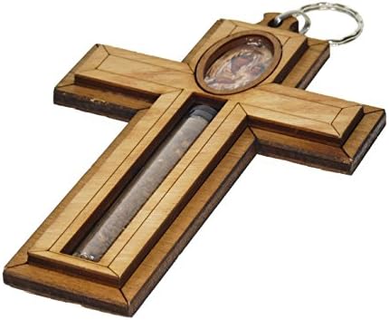 Wall Wood Cross from Bethlechem with a Certificate Handmade with Holy Soil By Dilord 6 Inches