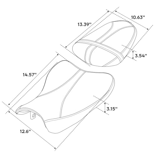 Asiento para GSXR 1000 2007-2008 de moto conductor pasajero 6
